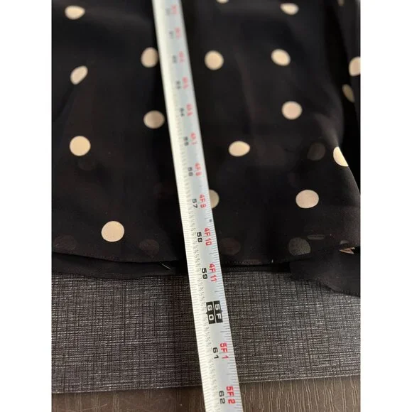 Vintage 90s hetta B Maxi Dress Sz 12 100% Silk Polka Dot Black White Sleeveless - Picture 13 of 13